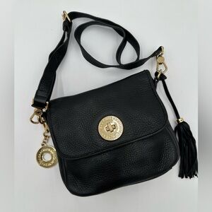 Issac Mizrahi Bridgehampton black pebbled leather crossbody